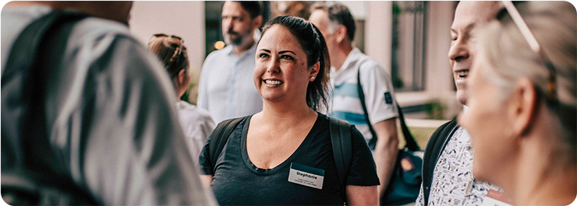 group of insurance agents networking on incentive trip